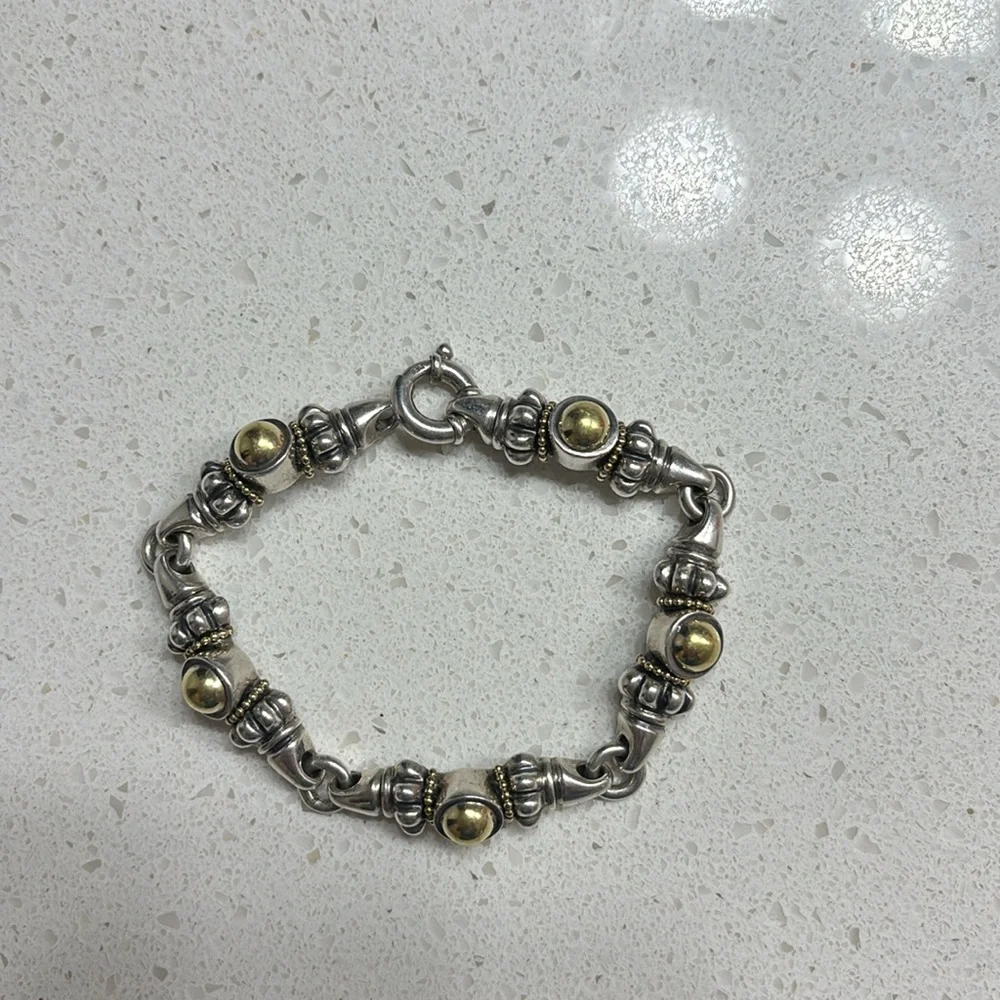 Lagos 18 k gold and sterling silver bracelet - Picture 4 of 5